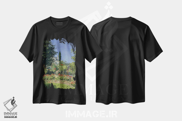 تیشرت طرح دار باغ گل در سنت آدرس، حدود ۱۸۶۶، هنر فاخر کلاسیک اثر کلود مونه | immage.ir