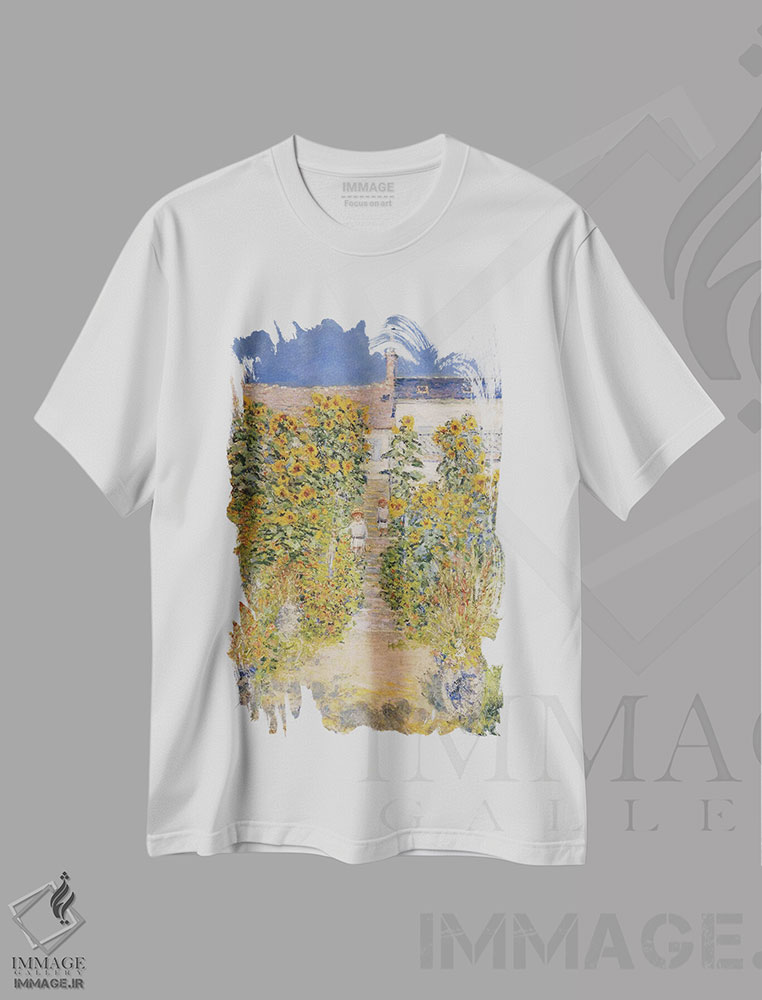تیشرت طرح دار باغ هنرمند در وتوی، هنر فاخر کلاسیک اثر کلود مونه | immage.ir