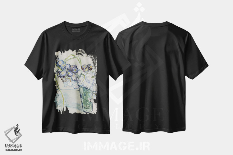 تیشرت طرح دار طبیعت بی جان، گلدان میخک، ژوئن ۱۸۹۰، هنر فاخر کلاسیک اثر ونسان ون گوگ | immage.ir