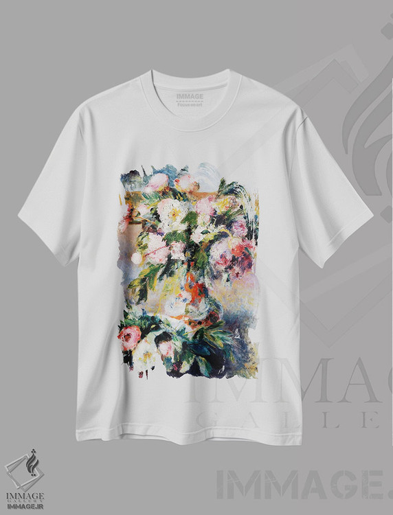 تیشرت طرح دار گل های صدتومانی، ۱۸۷۸، هنر فاخر کلاسیک اثر پیر-اوگوست رنوار | immage.ir