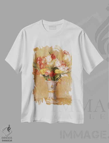 تیشرت طرح دار لاله ها، هنر فاخر کلاسیک اثر پیر-اوگوست رنوار | فروشگاه ایماژ