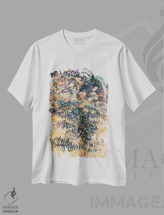 تیشرت طرح دار خرزهره ها، باغ بیمارستان سنت رمی، ۱۸۸۹، هنر فاخر کلاسیک اثر ونسان ون گوگ | فروشگاه ایماژ
