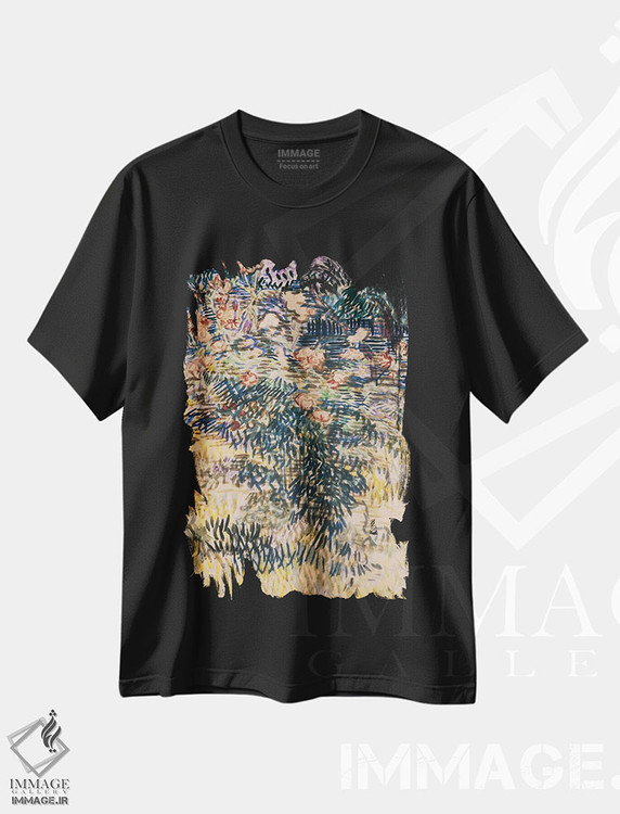 تیشرت طرح دار خرزهره ها، باغ بیمارستان سنت رمی، ۱۸۸۹، هنر فاخر کلاسیک اثر ونسان ون گوگ | immage.ir