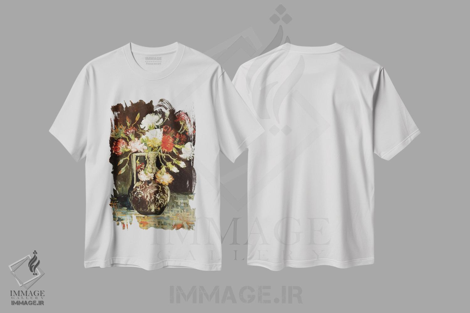 تیشرت طرح دار دسته گل، هنر فاخر کلاسیک اثر ونسان ون گوگ | فروشگاه ایماژ