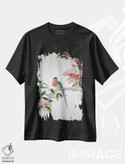 تیشرت طرح دار جی بر شاخه ای گلدار، دوره جمهوری، دکور آسیایی اثر مکتب چین | فروشگاه ایماژ