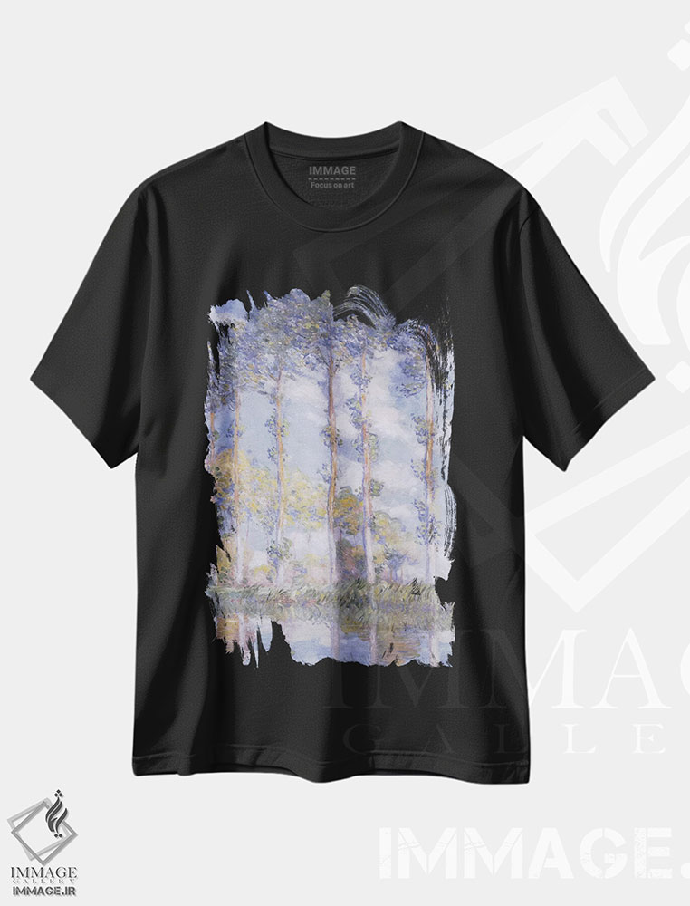 تیشرت طرح دار صنوبرها، ۱۸۸۱، هنر فاخر کلاسیک اثر کلود مونه | فروشگاه ایماژ
