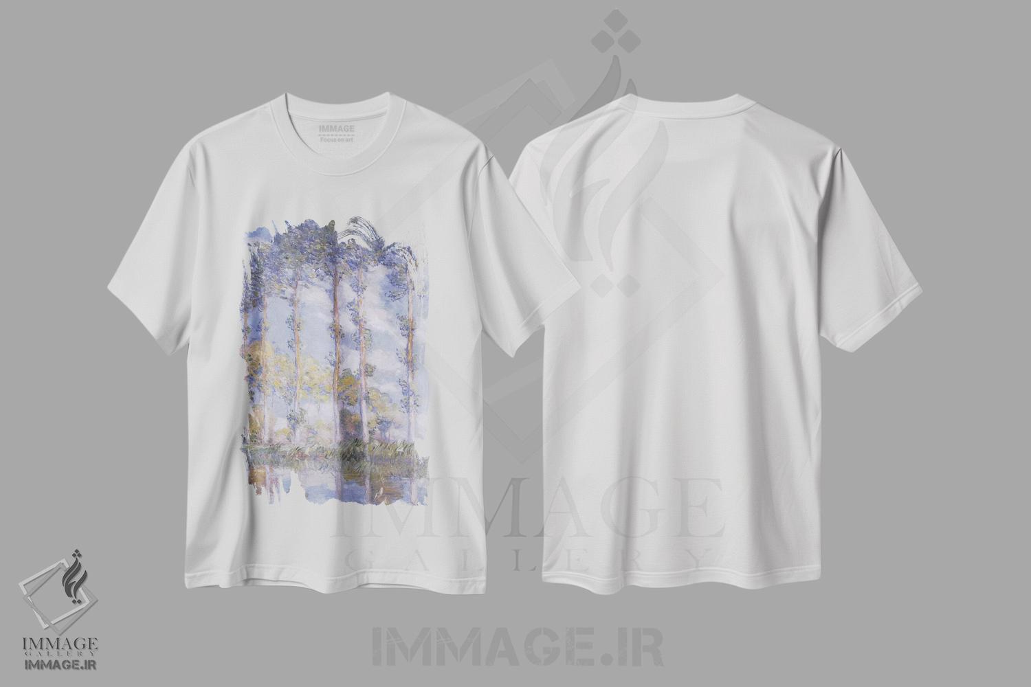تیشرت طرح دار صنوبرها، ۱۸۸۱، هنر فاخر کلاسیک اثر کلود مونه | immage.ir