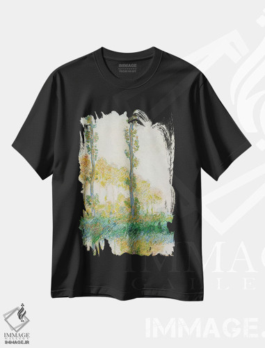 تیشرت طرح دار سه درخت، پاییز، ۱۸۹۱، هنر فاخر کلاسیک اثر کلود مونه | فروشگاه ایماژ