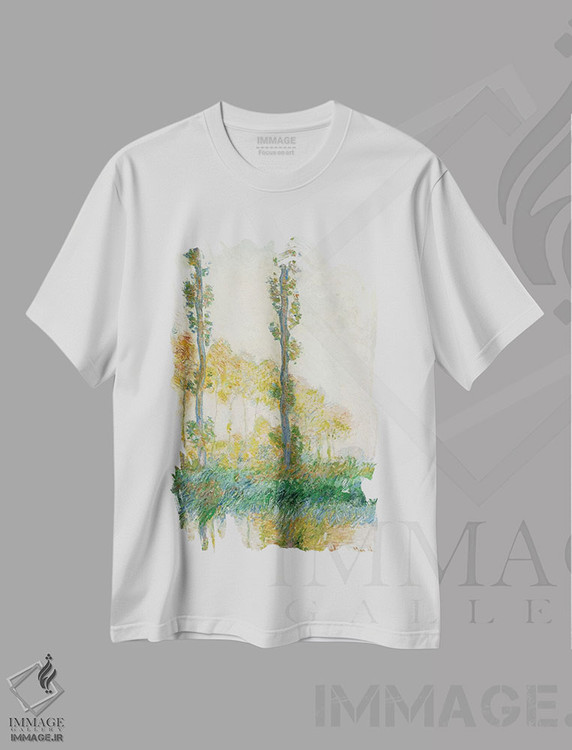 تیشرت طرح دار سه درخت، پاییز، ۱۸۹۱، هنر فاخر کلاسیک اثر کلود مونه | immage.ir