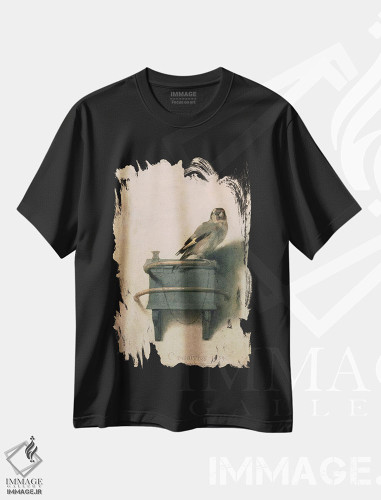 تیشرت طرح دار فنچ طلایی، ۱۶۵۴، هنر فاخر کلاسیک اثر کارل فابریتیوس | فروشگاه ایماژ