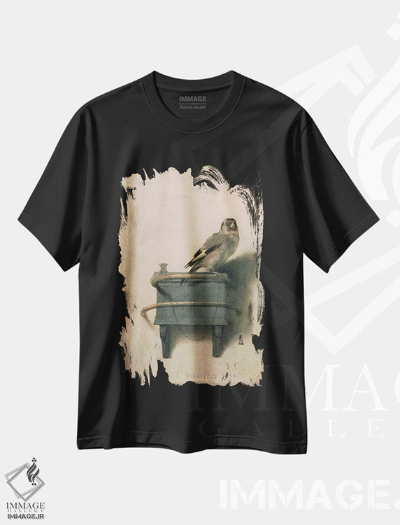 تیشرت طرح دار فنچ طلایی، ۱۶۵۴، هنر فاخر کلاسیک اثر کارل فابریتیوس | فروشگاه ایماژ