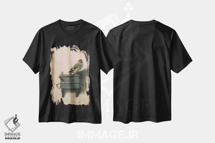 تیشرت طرح دار فنچ طلایی، ۱۶۵۴، هنر فاخر کلاسیک اثر کارل فابریتیوس | فروشگاه ایماژ