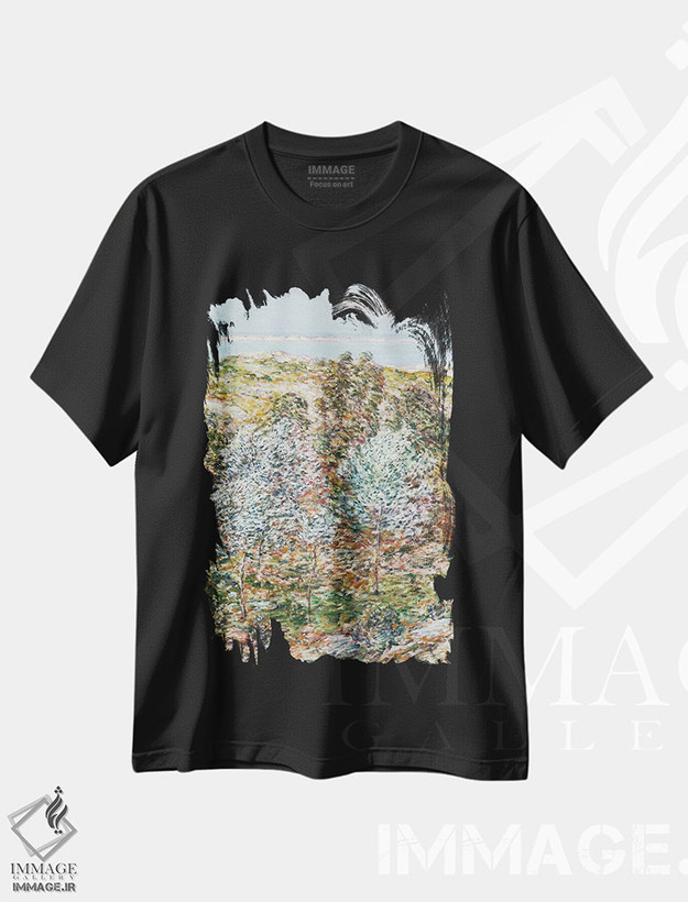 تیشرت طرح دار رویاهای بهاری، ۱۹۰۰، هنر فاخر کلاسیک اثر چایلد هسام | فروشگاه ایماژ