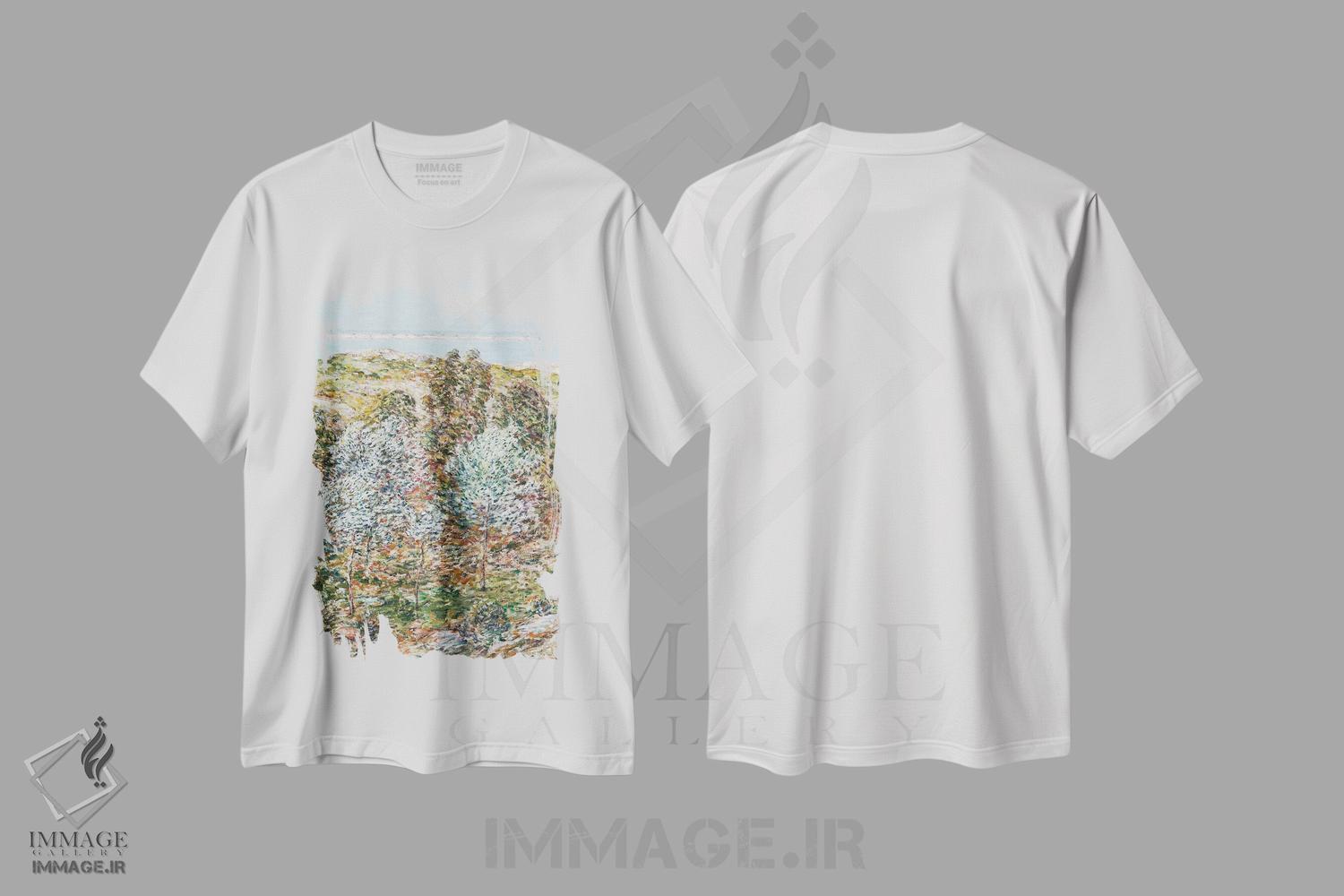 تیشرت طرح دار رویاهای بهاری، ۱۹۰۰، هنر فاخر کلاسیک اثر چایلد هسام | immage.ir