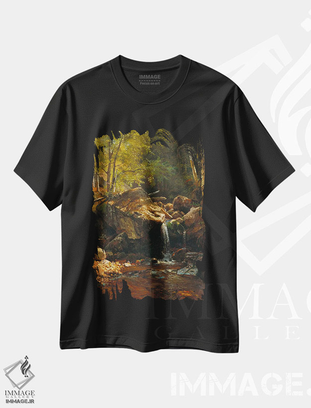 تیشرت طرح دار آبشار تامپسون، کوه های سفید، هنر فاخر کلاسیک اثر آلبرت بیرشتات | فروشگاه ایماژ