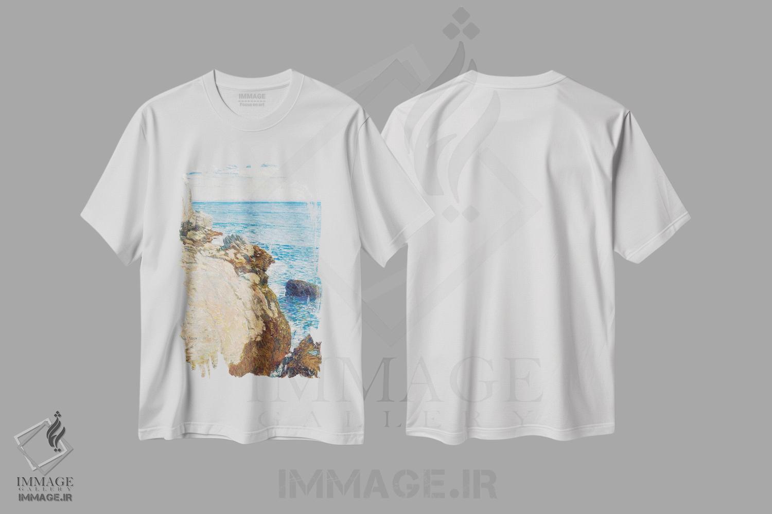 تیشرت طرح دار دماغه شرقی، اپلدور، هنر فاخر کلاسیک اثر چایلد هسام | فروشگاه ایماژ