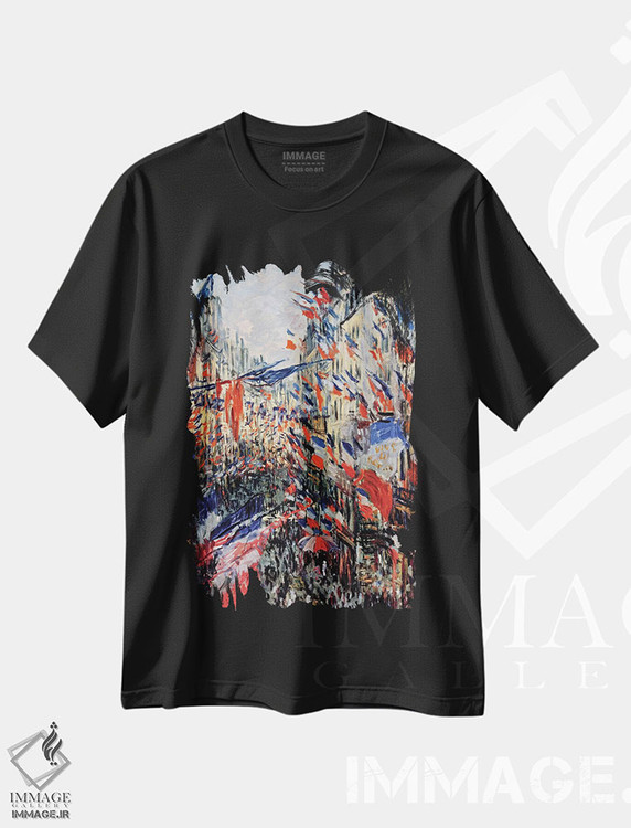تیشرت طرح دار خیابان سن دُنی، جشن ۳۰ ژوئن ۱۸۷۸، هنر فاخر کلاسیک اثر کلود مونه | immage.ir