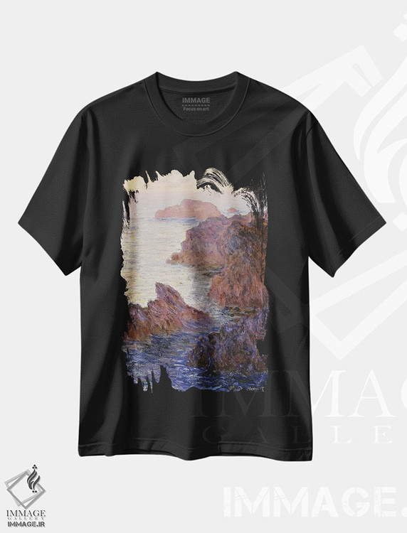 تیشرت طرح دار نقطه روشر، بندر گولفار، هنر فاخر کلاسیک اثر کلود مونه | فروشگاه ایماژ