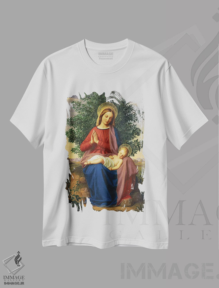 تیشرت طرح دار 1855,مریم مقدس و کودک، ۱۸۵۵، هنر فاخر کلاسیک اثر جولیوس اشنور فون کارولسفلد | immage.ir
