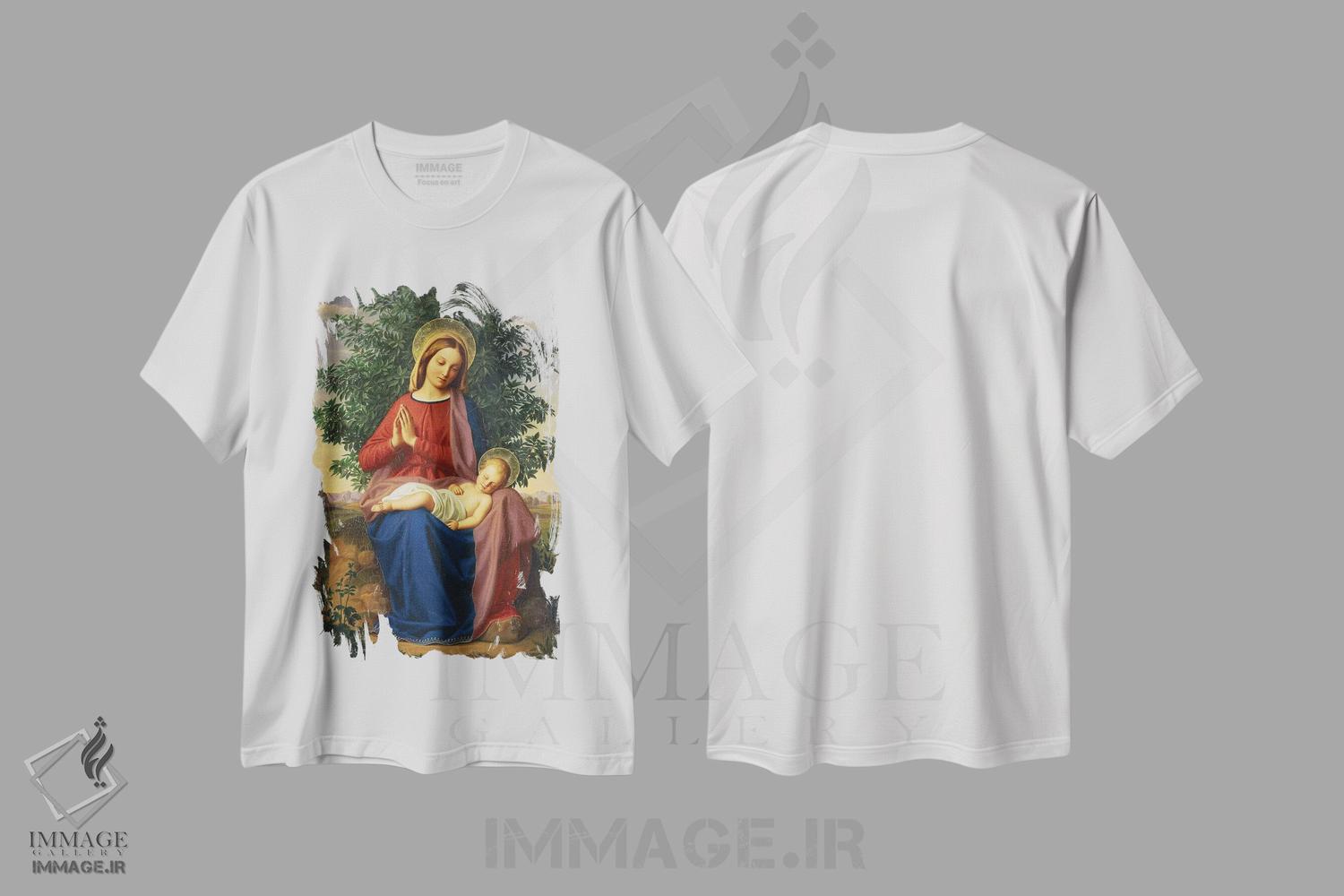تیشرت طرح دار 1855,مریم مقدس و کودک، ۱۸۵۵، هنر فاخر کلاسیک اثر جولیوس اشنور فون کارولسفلد | immage.ir