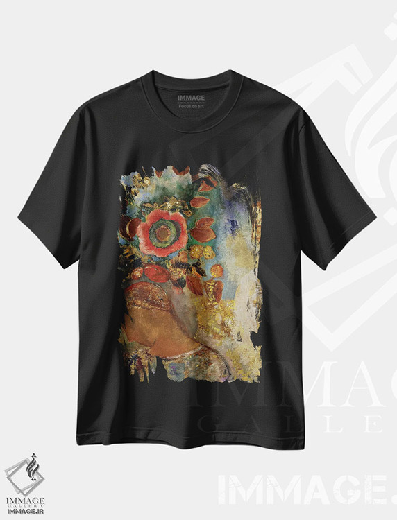 تیشرت طرح دار 1912,دو دختر جوان با گل ها، ۱۹۱۲، هنر فاخر کلاسیک اثر اودیلو ردون | immage.ir
