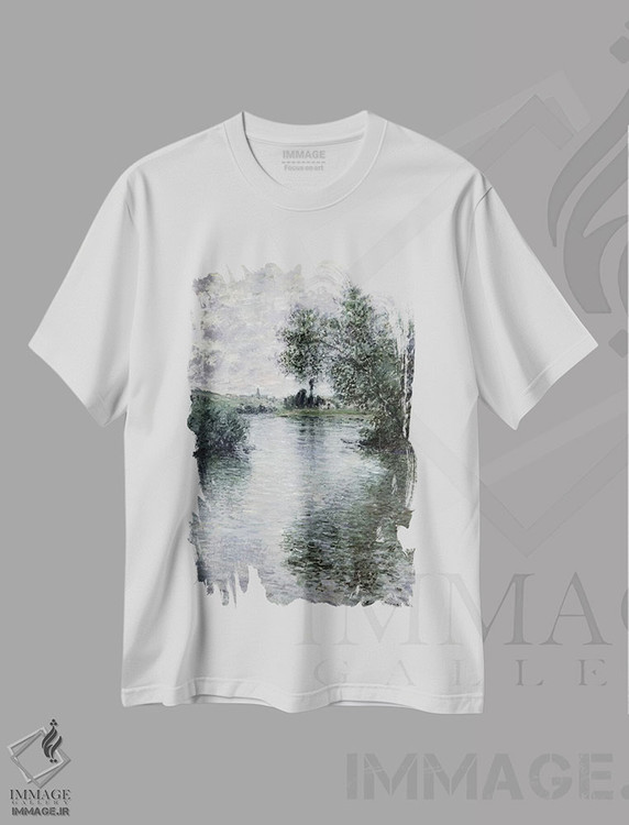 تیشرت طرح دار 1879,رود سن در وته یوئی، ۱۸۷۹، هنر فاخر کلاسیک اثر کلود مونه | immage.ir