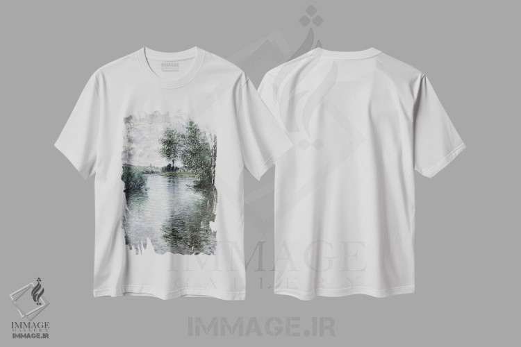 تیشرت طرح دار 1879,رود سن در وته یوئی، ۱۸۷۹، هنر فاخر کلاسیک اثر کلود مونه | immage.ir