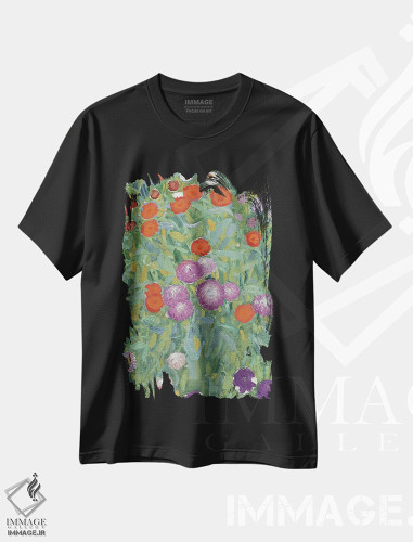 تیشرت طرح دار 1905-07,باغ گل، ۱۹۰۵ تا ۱۹۰۷، هنر فاخر کلاسیک اثر گوستاو کلیمت | فروشگاه ایماژ
