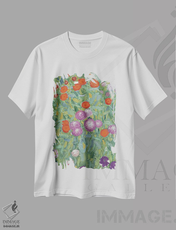 تیشرت طرح دار 1905-07,باغ گل، ۱۹۰۵ تا ۱۹۰۷، هنر فاخر کلاسیک اثر گوستاو کلیمت | immage.ir