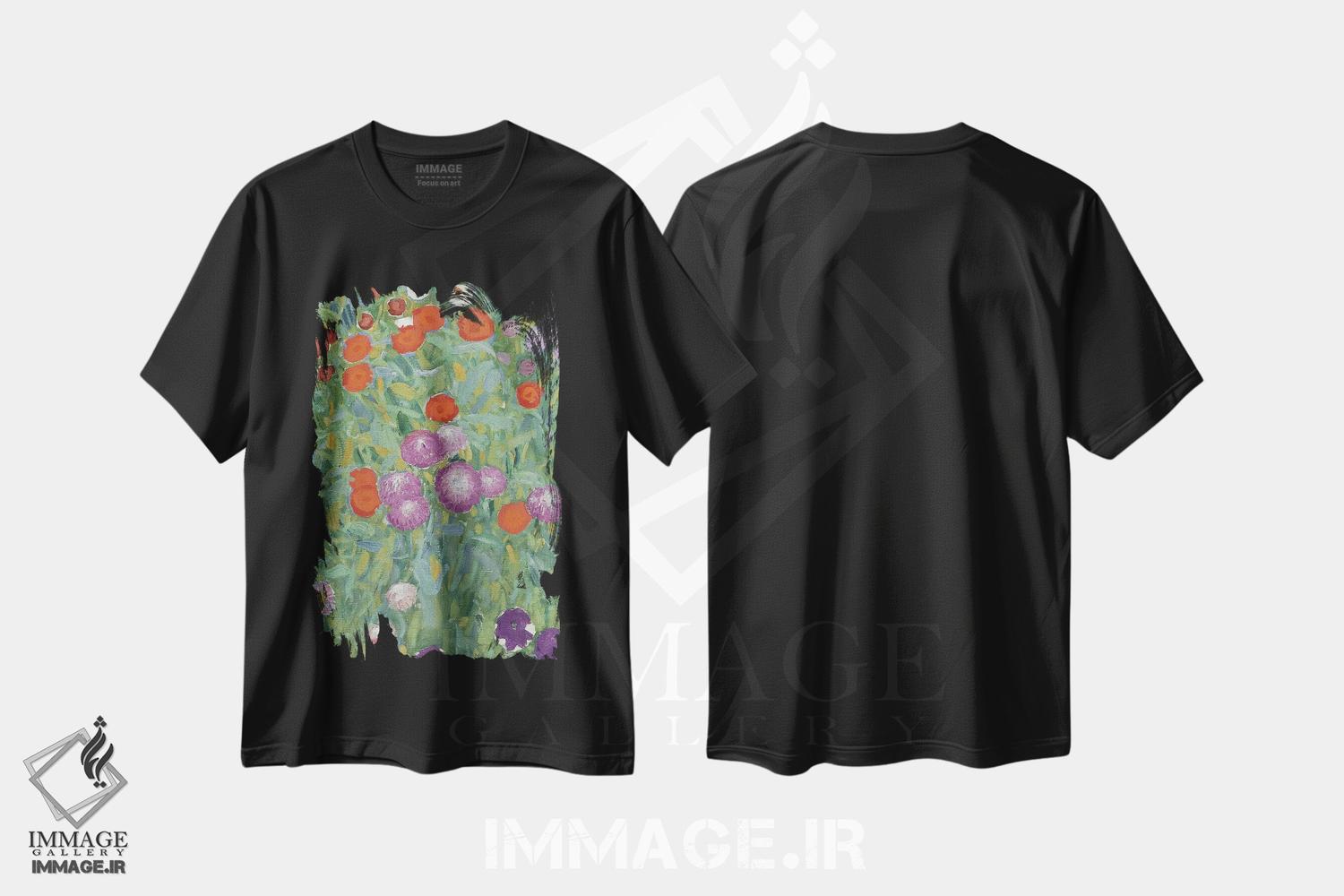 تیشرت طرح دار 1905-07,باغ گل، ۱۹۰۵ تا ۱۹۰۷، هنر فاخر کلاسیک اثر گوستاو کلیمت | فروشگاه ایماژ