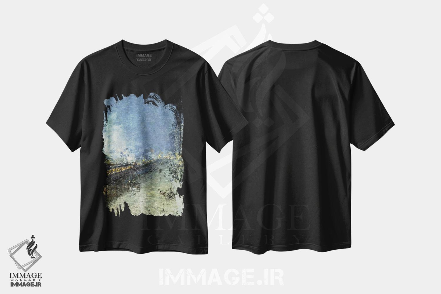 تیشرت طرح دار راه آهن ششم، هنر فاخر کلاسیک اثر چایلد هسام | فروشگاه ایماژ