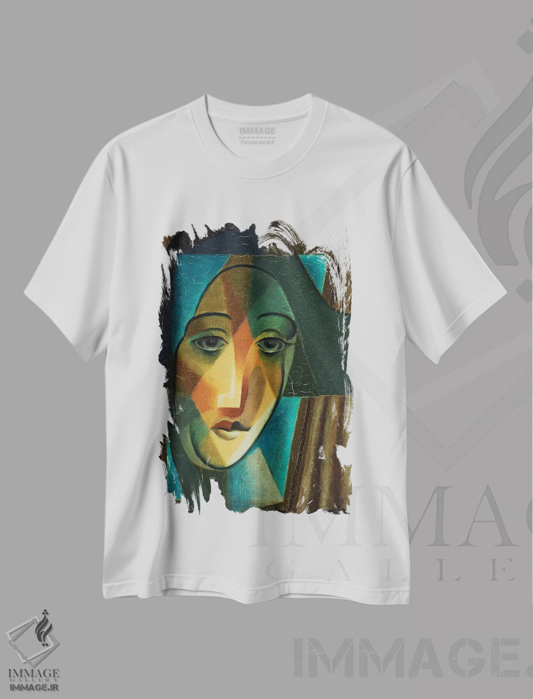تیشرت طرح دار 1924,سر دلقک، ۱۹۲۴، هنر فاخر کلاسیک اثر خوان گрис | فروشگاه ایماژ