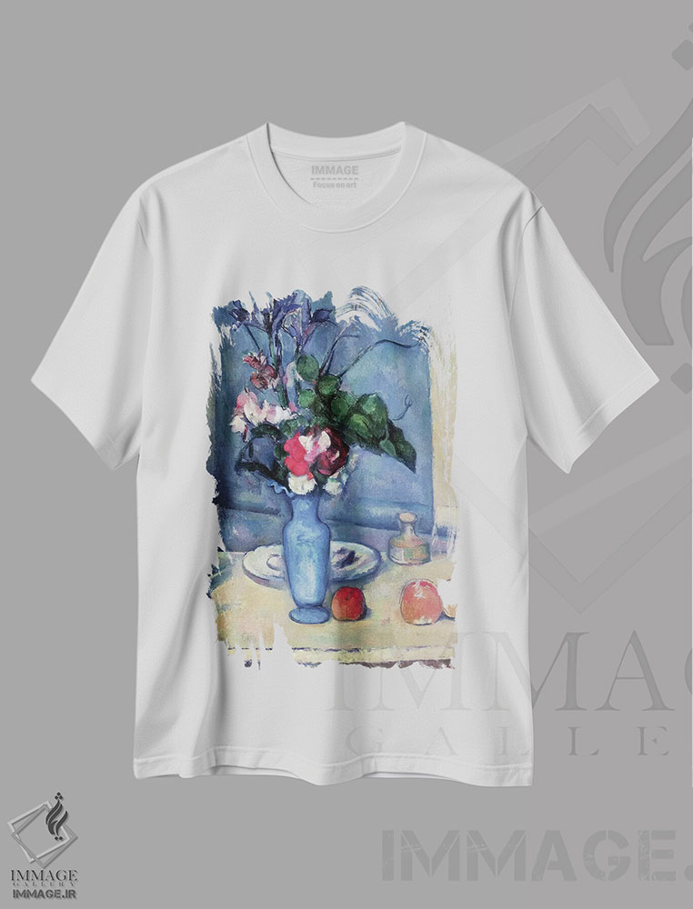 تیشرت طرح دار 1889-90,گلدان آبی، ۱۸۸۹ تا ۱۸۹۰، هنر فاخر کلاسیک اثر پل سزان | فروشگاه ایماژ