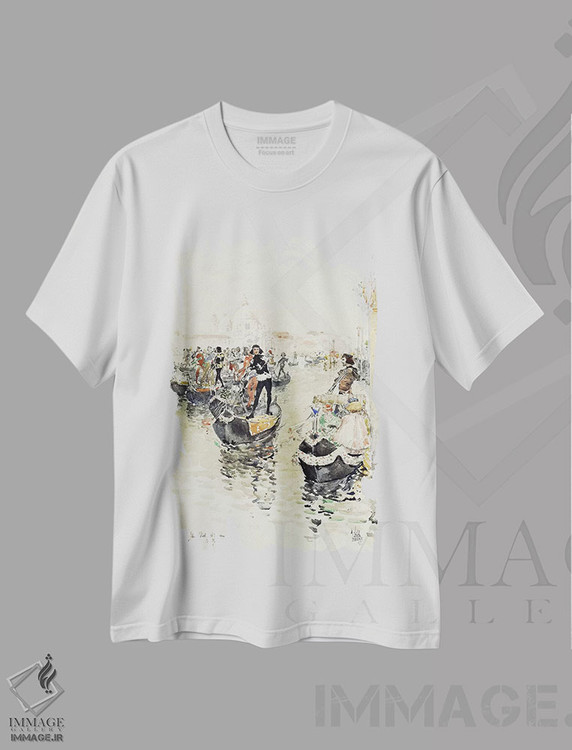 تیشرت طرح دار 1891,مسابقهٔ قایقرانی ونیزی، ۱۸۹۱، هنر فاخر کلاسیک اثر چایلد هسام | immage.ir