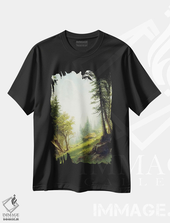 تیشرت طرح دار در میان کوه های آلپ برن، هنر فاخر کلاسیک اثر آلبرت بیرشتات | immage.ir