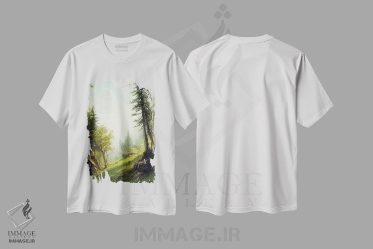 تیشرت طرح دار در میان کوه های آلپ برن، هنر فاخر کلاسیک اثر آلبرت بیرشتات | فروشگاه ایماژ