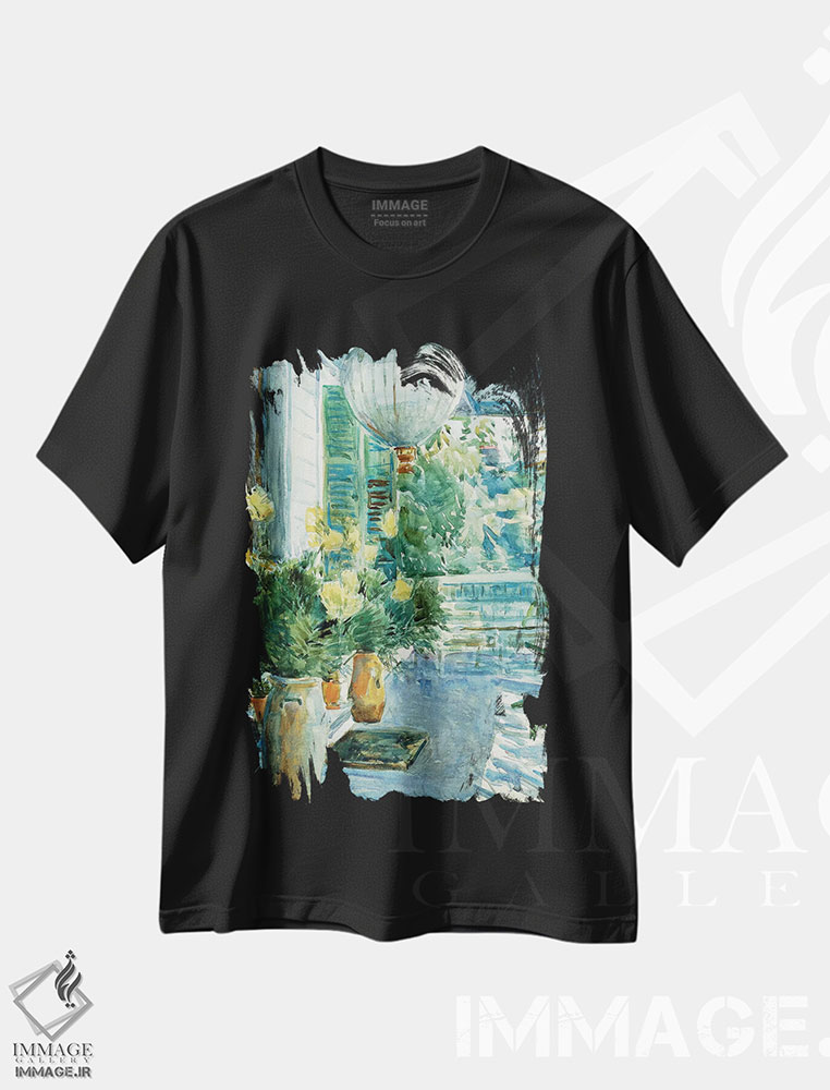 تیشرت طرح دار 1912,ایوان خانه قدیمی، ۱۹۱۲، هنر فاخر کلاسیک اثر چایلد هسام | immage.ir