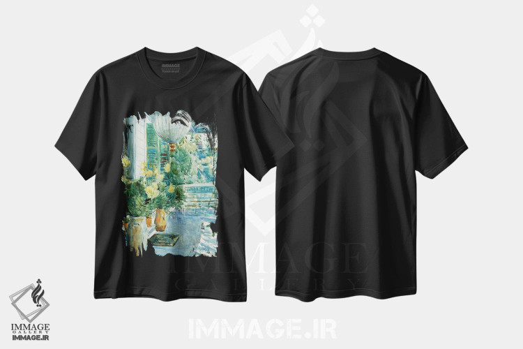 تیشرت طرح دار 1912,ایوان خانه قدیمی، ۱۹۱۲، هنر فاخر کلاسیک اثر چایلد هسام | immage.ir