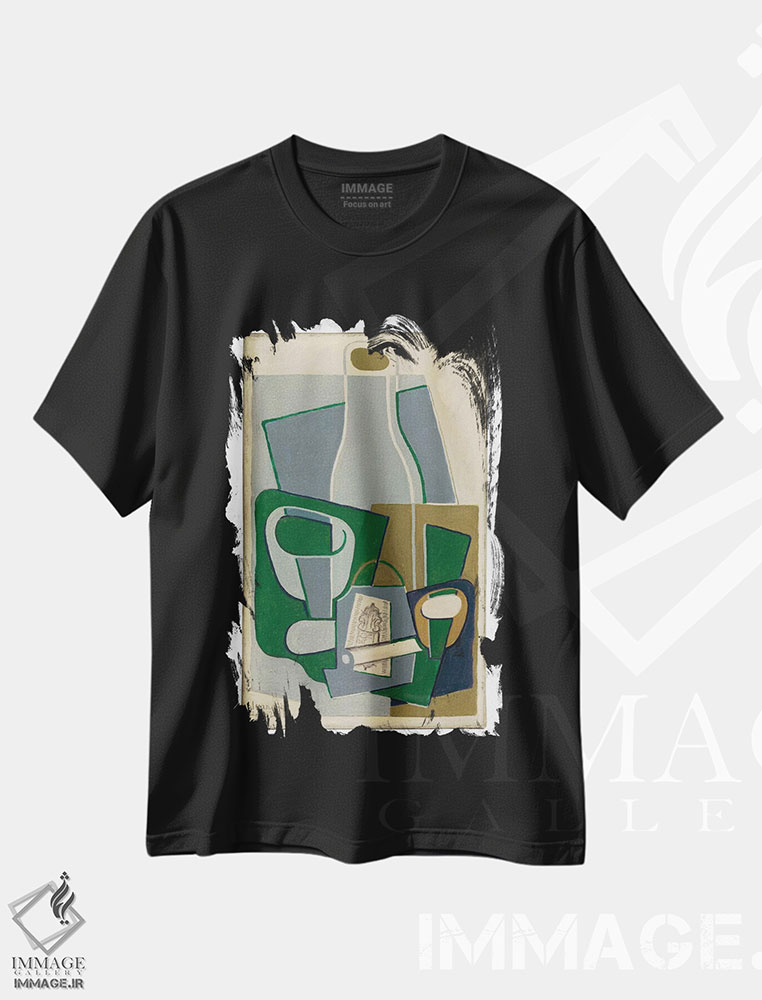 تیشرت طرح دار 1922،پیپ و بسته توتون، ۱۹۲۲، آبستره اثر خوان گрис | immage.ir