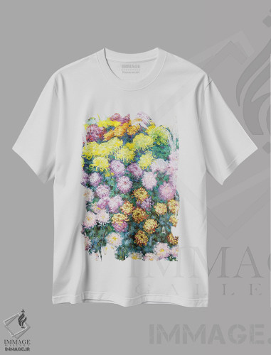 تیشرت طرح دار 1897،توده داوودی ها، ۱۸۹۷، هنر فاخر کلاسیک اثر کلود مونه | فروشگاه ایماژ