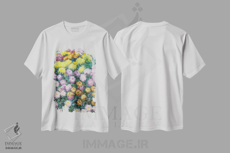 تیشرت طرح دار 1897،توده داوودی ها، ۱۸۹۷، هنر فاخر کلاسیک اثر کلود مونه | فروشگاه ایماژ