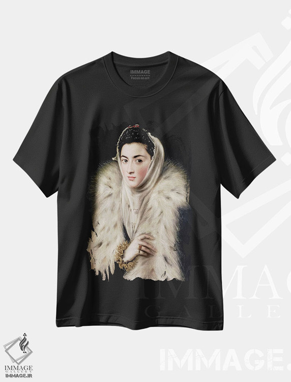 تیشرت طرح دار بانو با شنل خز، هنر فاخر کلاسیک اثر ال گرکو | immage.ir