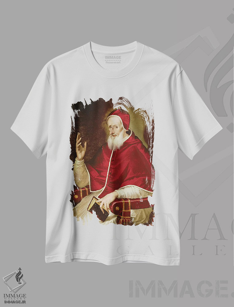 تیشرت طرح دار پرتره پاپ پیوس پنجم، حدود ۱۵۷۱، هنر فاخر کلاسیک اثر ال گرکو | immage.ir