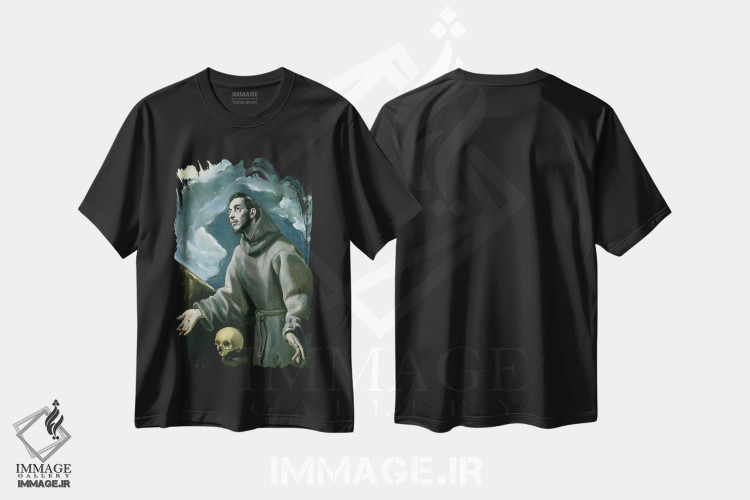 تیشرت طرح دار سن فرانسیس در حال دریافت استیگماتا، هنر فاخر کلاسیک اثر ال گرکو | immage.ir
