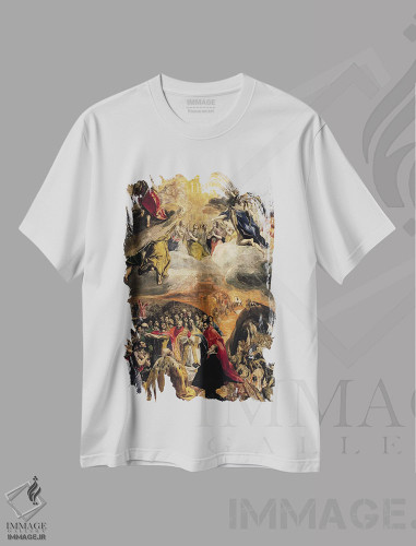 تیشرت طرح دار ستایش نام عیسی، حدود ۱۵۷۸، هنر فاخر کلاسیک اثر ال گرکو | فروشگاه ایماژ