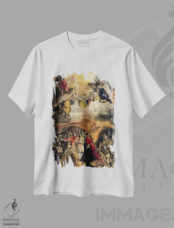 تیشرت طرح دار ستایش نام عیسی، حدود ۱۵۷۸، هنر فاخر کلاسیک اثر ال گرکو | فروشگاه ایماژ