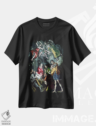 تیشرت طرح دار پرستش شبانان، حدود ۱۶۰۳-۱۶۱۴، هنر فاخر کلاسیک اثر ال گرکو | فروشگاه ایماژ