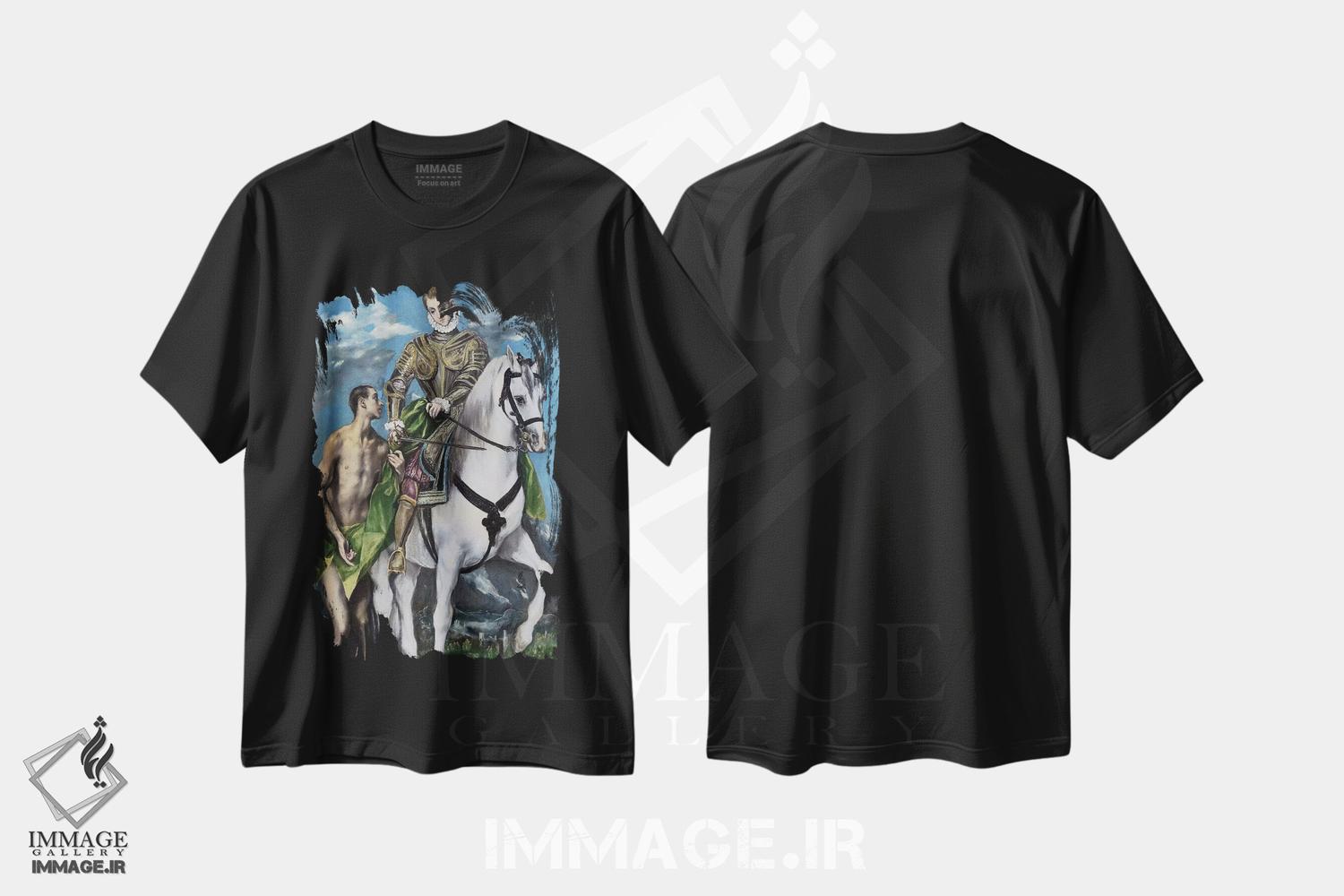 تیشرت طرح دار سن مارتین و گدا، ۱۵۹۷-۱۵۹۹، هنر فاخر کلاسیک اثر ال گرکو | فروشگاه ایماژ