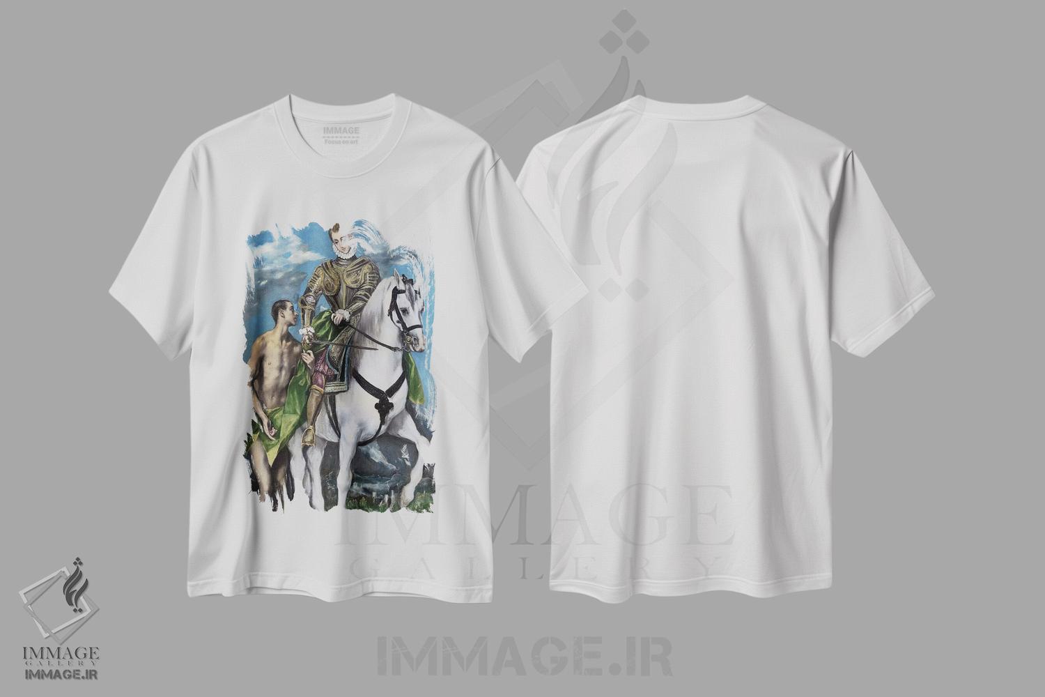 تیشرت طرح دار سن مارتین و گدا، ۱۵۹۷-۱۵۹۹، هنر فاخر کلاسیک اثر ال گرکو | immage.ir