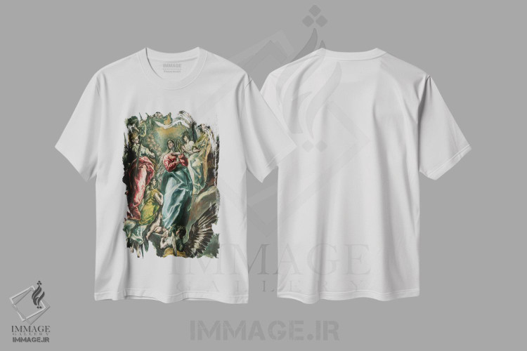 تیشرت طرح دار عروج حضرت مریم، ۱۶۰۷-۱۶۱۳، هنر فاخر کلاسیک اثر ال گرکو | فروشگاه ایماژ